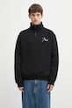 RHUDE felpa in cotone Classique quarter zip applique nero RHFW25ST01012