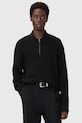AllSaints sweter z dodatkiem alpaki JAKOB półgolf czarny M007KD