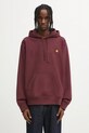 Carhartt WIP bluza Hooded American Script Sweat z kapturem bordowy I028279.33KXX