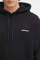 Carhartt WIP bluza bawełniana Hooded Script Embroidery Sweat czarny I035392.0D2XX