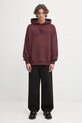 Bavlněná mikina Carhartt WIP Hooded Ray Sweat I035640.33KXX burgundské