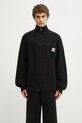 Carhartt WIP sweter z dodatkiem wełny Detroit Half Zip Sweater gruba czarny I035398.89XX