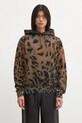 Aries bluza bawełniana Leopard Hoodie wzorzyste brązowy AR2003404
