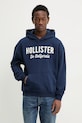 Μπλούζα Hollister Co. απλικέ σκούρο μπλε KI322.5388.200