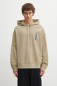 Maison Kitsuné bluza bawełniana Dressed Fox Oversize nadruk beżowy PM00707KM0340