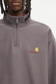 Carhartt WIP sweatshirt Half Zip American Script gray I027014.33CXX