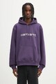 Carhartt WIP bluza Hooded Carhartt z kapturem fioletowy I030547.38IXX