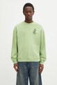 Café Kitsuné bluza bawełniana Coffee Cup Relaxed bawełna zielony CKMU00302KM0330