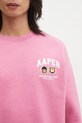 AAPE bluza Aaper Crew Neck różowy AAPSWMC366XAP