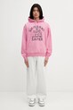 AAPE bluza bawełniana AAPSWMC369XXP różowy
