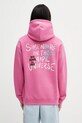 AAPE bluza z kapturem różowy AAPSWMD312XXP