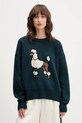 Kaotiko sweter bawełniany wzorzyste zielony AR018.01.E002