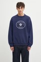 Sporty & Rich bluza bawełniana Eden Crest Embroidered bawełna granatowy ST07160621BL106