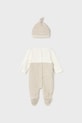 Mayoral Newborn śpioszki i czapka niemowlęca 2609.1C.Newborn.9BYA beżowy AW25
