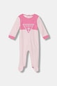 Guess pajacyk niemowlęcy bawełniany różowy H5YW07.KA6W4.G.9BYA
