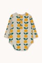 Детское боди из хлопка Tinycottons APPLES RIB BODY AW25.239 бежевый AW25