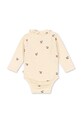 Konges Sløjd body bawełniane niemowlęce SUI NEWBORN FRILL BODY GOTS KS104004.9BYA beżowy AW25