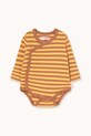 Tinycottons body niemowlęce STRIPES RIB CROSSED BODY Produkt niemowlęcy żółty AW25.028