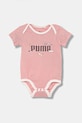 Puma body bawełniane niemowlęce MINICATS Newborn 2-Pack Graphic Bodysuit Set INF 2-pack 689736 różowy AW25