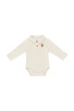 Donsje body bawełniane niemowlęce Polau Bodysuit Gingerbread 3042501 beżowy AW25
