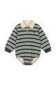 Konges Sløjd body bawełniane niemowlęce SPOTTY LS ROMPER GOTS Produkt niemowlęcy granatowy KS104431.9BYA
