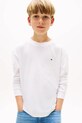 Хлопковый детский лонгслив Tommy Hilfiger хлопок белый KB0KB09846.104.122.9BYA