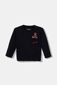 Guess longsleeve bawełniany niemowlęcy aplikacja granatowy I4BI00.I3Z14.9BYA