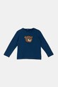 Guess longsleeve bawełniany niemowlęcy nadruk niebieski I5YI02.K8HM4.9BYA