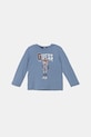Guess longsleeve din bumbac pentru bebeluși print albastru I5YI04.K8HM4.9BYA