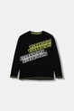 Guess longsleeve bawełniany dziecięcy aplikacja czarny L5YI00.K8HM4.9BYA