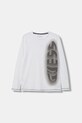 Guess longsleeve bawełniany dziecięcy nadruk biały L5YI02.K8HM4.9BYA