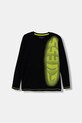 Guess longsleeve bawełniany dziecięcy nadruk czarny L5YI02.K8HM4.9BYA