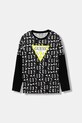Guess longsleeve bawełniany dziecięcy nadruk czarny L5YI04.K8HM4.9BYA