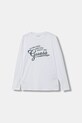 Guess longsleeve bawełniany dziecięcy nadruk biały L5YI14.K8HM4.9BYA