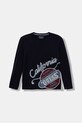 Guess longsleeve bawełniany dziecięcy nadruk granatowy L5YI26.K8HM4.9BYA