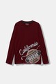 Guess longsleeve bawełniany dziecięcy nadruk bordowy L5YI26.K8HM4.9BYA