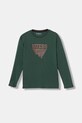 Guess longsleeve bawełniany dziecięcy nadruk zielony L5YI27.K8HM4.9BYA