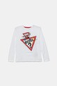 Guess longsleeve bawełniany dziecięcy nadruk biały N5YI01.K8HM4.9BYA