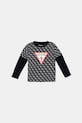 Guess longsleeve bawełniany dziecięcy nadruk niebieski N5YI09.K8HM4.9BYA