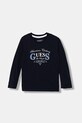 Guess longsleeve bawełniany dziecięcy nadruk granatowy N5YI21.K8HM4.9BYA