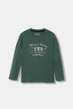 Guess longsleeve bawełniany dziecięcy nadruk zielony N5YI21.K8HM4.9BYA