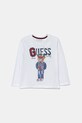 Guess longsleeve din bumbac pentru copii print alb N5YI23.K8HM4.9BYA