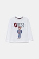 Guess longsleeve bawełniany dziecięcy nadruk biały N5YI23.K8HM4.9BYA
