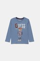 Guess longsleeve din bumbac pentru copii print albastru N5YI23.K8HM4.9BYA