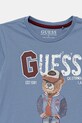 Băieți Guess longsleeve din bumbac pentru copii N5YI23.K8HM4.9BYA albastru