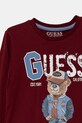 Băieți Guess longsleeve din bumbac pentru copii N5YI23.K8HM4.9BYA burgundia