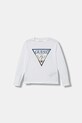 Guess longsleeve bawełniany dziecięcy aplikacja biały N5YI24.K8HM4.9BYA
