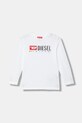 Dječja pamučna majica dugih rukava Diesel TDROPS T-SHIRT print bijela J02474
