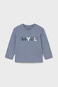 Mayoral longsleeve bawełniany okrągły niebieski 108.3D.Baby.9BYA
