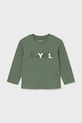 Mayoral longsleeve bawełniany okrągły zielony 108.3D.Baby.9BYA